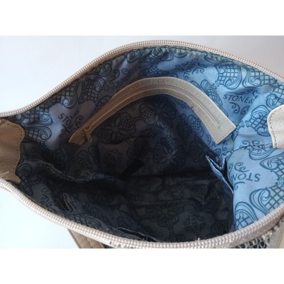 Stone & Co. Tan Beige Snakeprint Shoulder Bag EUC - Picture 10 of 16